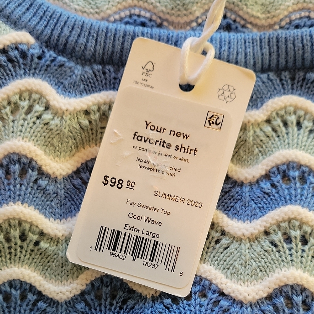 Marine Layer Multicolor Wave Pattern Knitt Tank T… - image 2